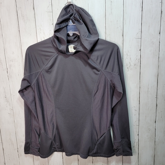 Fabletics Women's Gray Lightweight Running Hoodie Size Large Zip Pocket. - Picture 1 of 8